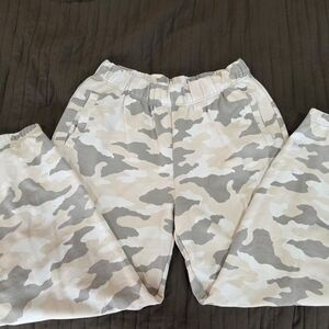 aerie Cream & White Cozy Joggers